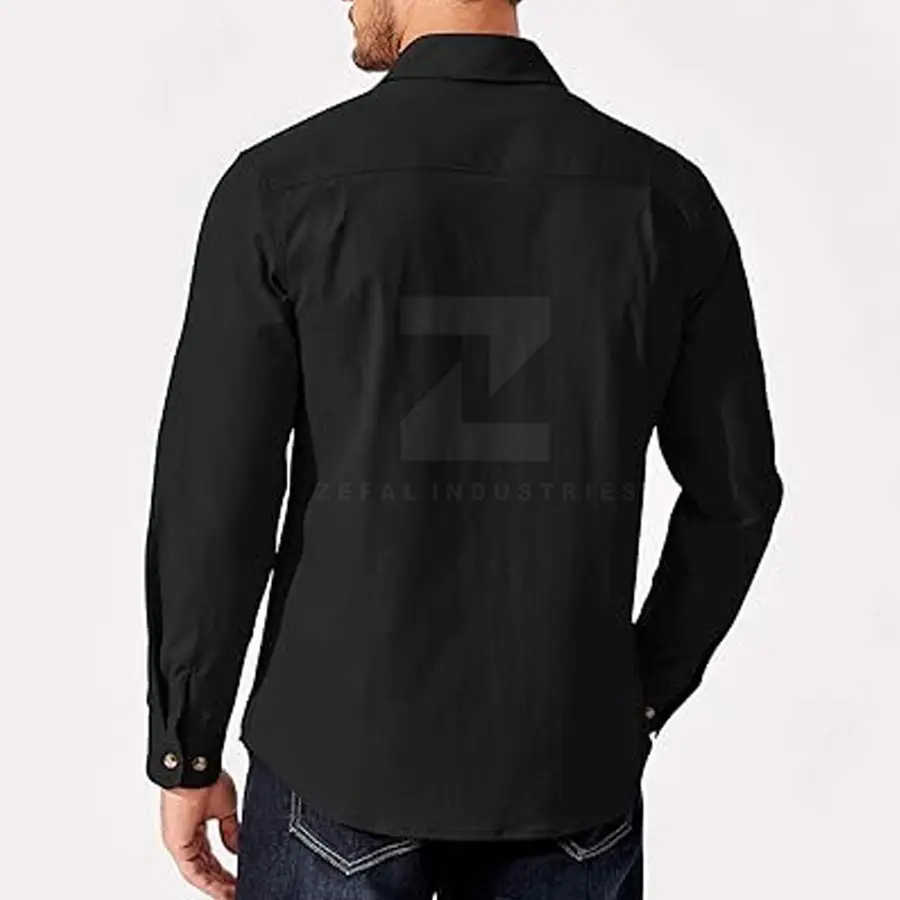 Stylish Wear Structured Men Premium Quality 100% Cotton Fabric Breathable Quick Dry Casual Safari Style Eco-Friendly Spring — Zefal Industries product photograph 3 of 6