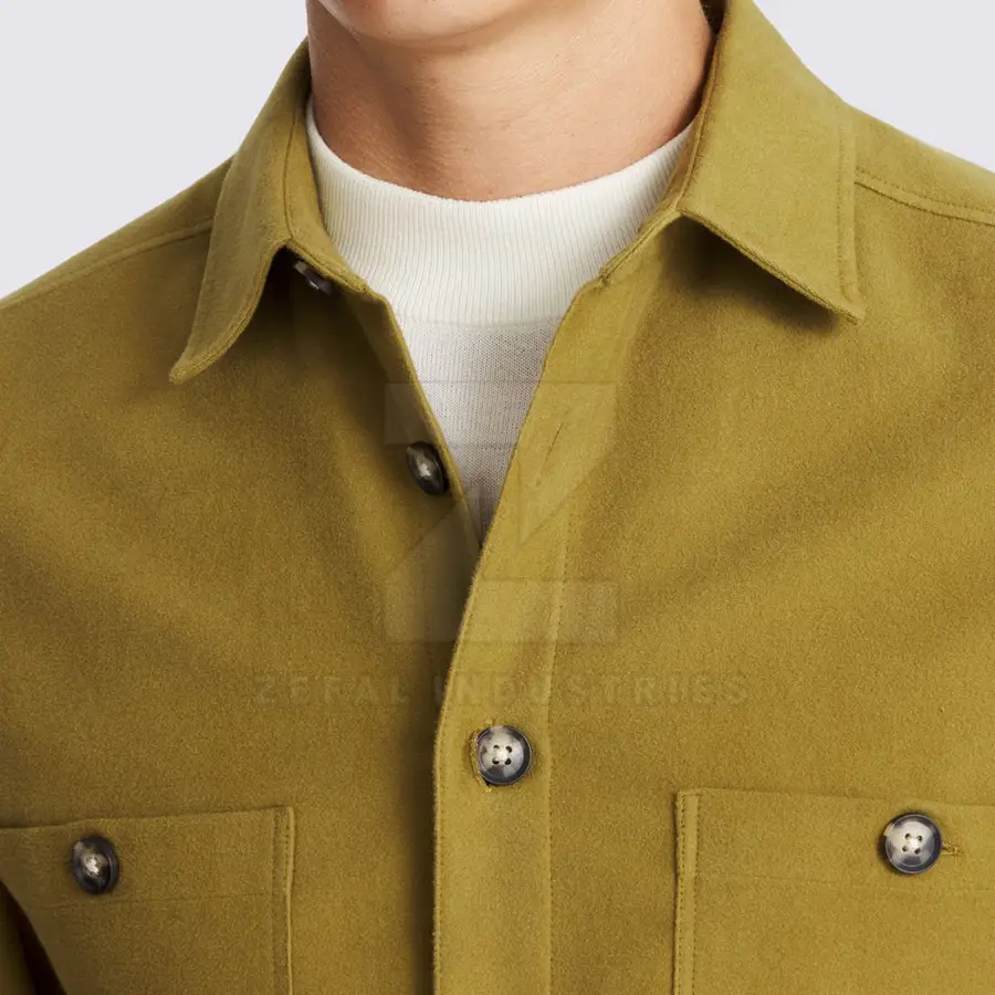 Oversized Structured Casual Shirt Men Spring Custom Solid Color Breathable Eco-Friendly 100% Cotton Fabric High Quality Safari — Zefal Industries product photograph 6 of 6