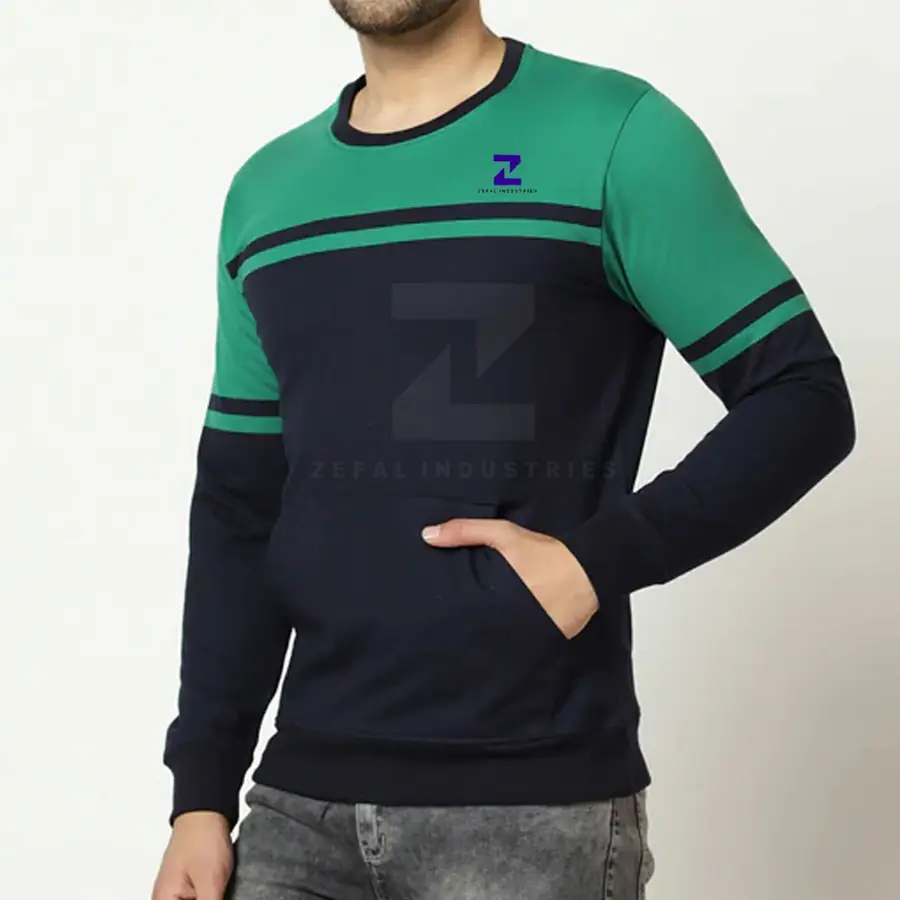New Fashion Plus Size Basics 100% Cotton Winter Sweatshirt for Men Customizable Color Eco-Friendly Breathable Fleece — Zefal Industries product photograph 3 of 6