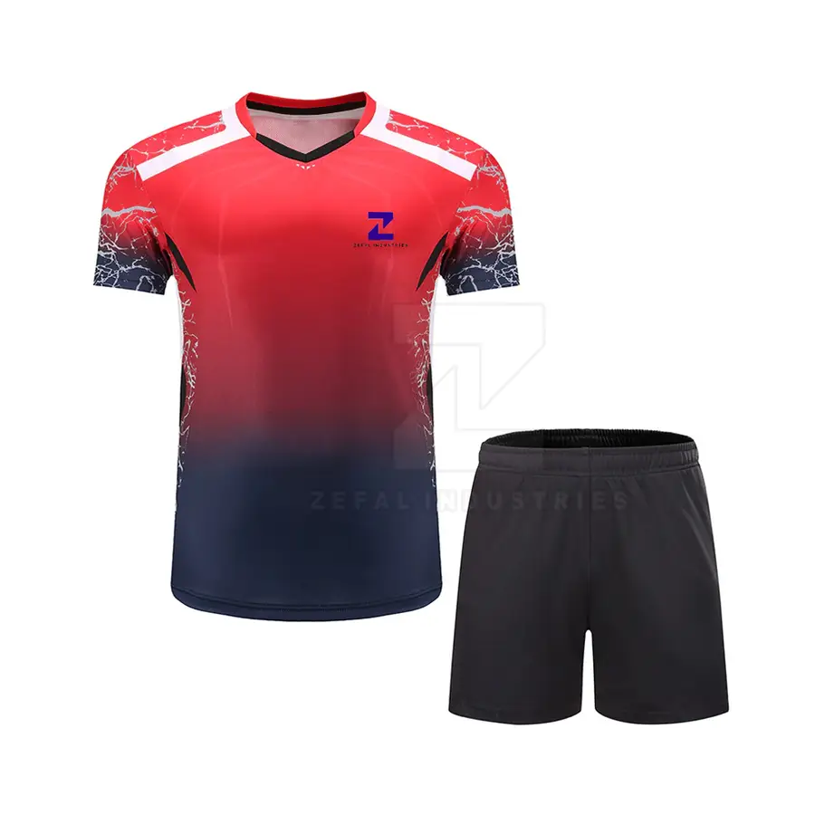 High Quality Customized Breathable Short Sleeve Tennis & Badminton Uniform for Adults-Eco-Friendly Short Sleeve Made in Pakistan — real Zefal Industries product photograph