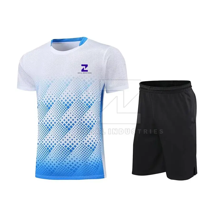 Quick Dry Breathable Tennis Uniform 100% Polyester Made Sportswear Adults Clothing Tennis Uniform Made in Pakistan — real Zefal Industries product photograph