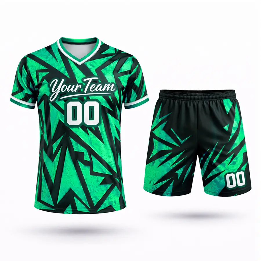 High Quality 100% Polyester Anti-Bacterial Sports Jersey and Shorts Set for Men and Women New Arrival Cheap Price — Zefal Industries product photograph 2 of 6