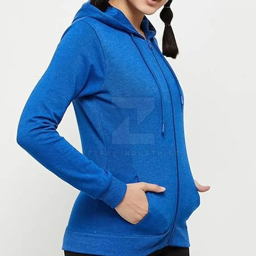 Outdoor Use Winter Comfortable Breathable Zipper Front Logo Women Hoodies Low MOQ Slim Fit Best Fashionable — Zefal Industries product photograph 4 of 6