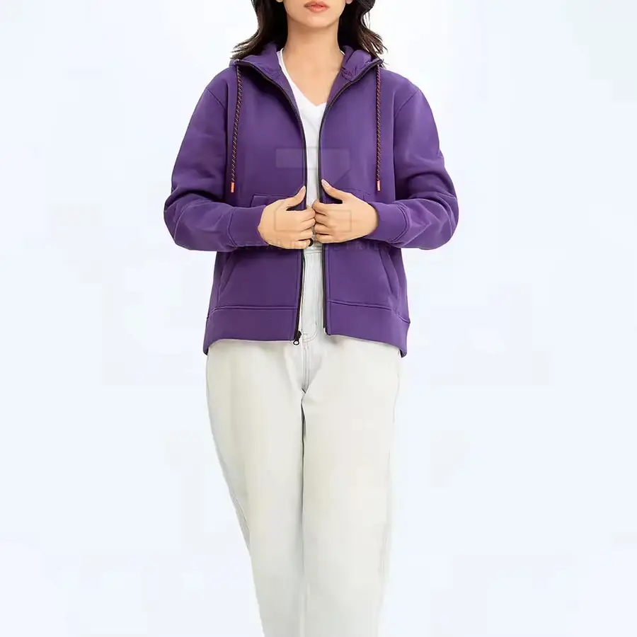 Fashionable Women Winter Hoodies 100% Cotton Front Logo Outdoor Use Comfortable Breathable Low MOQ — real Zefal Industries product photograph