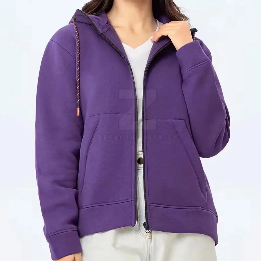 Fashionable Women Winter Hoodies 100% Cotton Front Logo Outdoor Use Comfortable Breathable Low MOQ — Zefal Industries product photograph 3 of 6