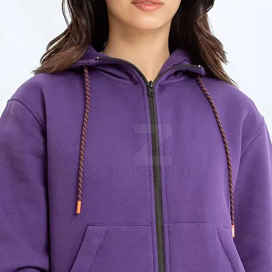 Fashionable Women Winter Hoodies 100% Cotton Front Logo Outdoor Use Comfortable Breathable Low MOQ — Zefal Industries product photograph 5 of 6