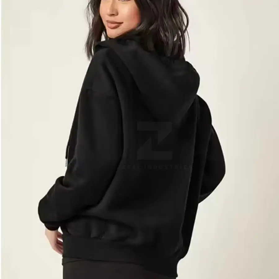 Trendy Style Women Winter Zipper Hoodie Slim Fit Breathable Front Logo for Gym or Street Wear — Zefal Industries product photograph 2 of 6