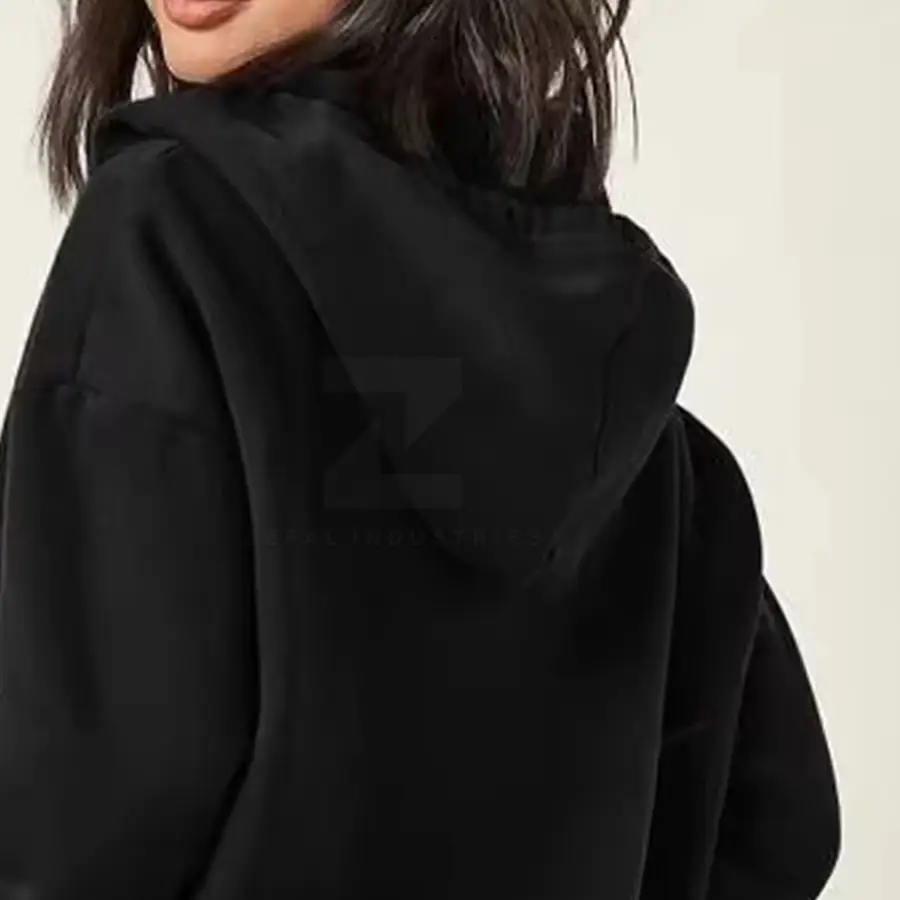 Trendy Style Women Winter Zipper Hoodie Slim Fit Breathable Front Logo for Gym or Street Wear — Zefal Industries product photograph 4 of 6