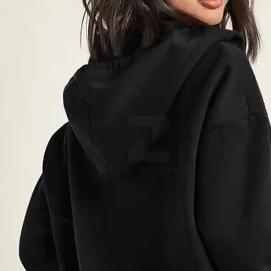 Trendy Style Women Winter Zipper Hoodie Slim Fit Breathable Front Logo for Gym or Street Wear — Zefal Industries product photograph 5 of 6