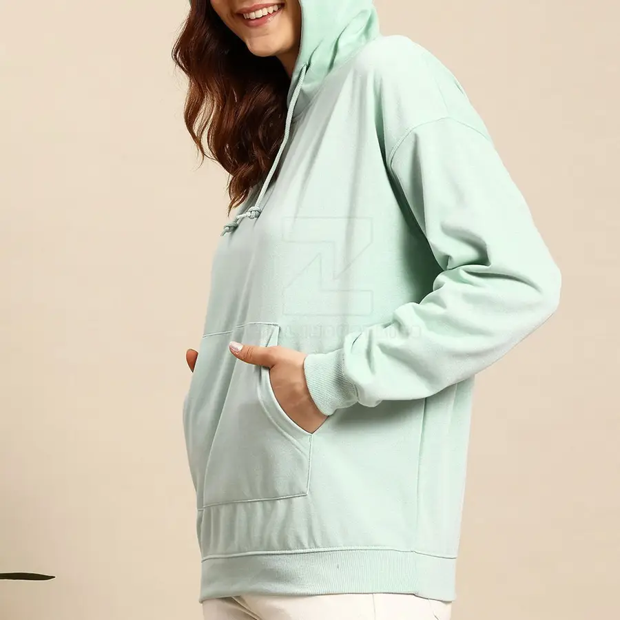 Oversized Lightweight Women's Winter Hoodies-Comfortable Breathable 100% Cotton Casual Wear with Front Logo — Zefal Industries product photograph 3 of 6