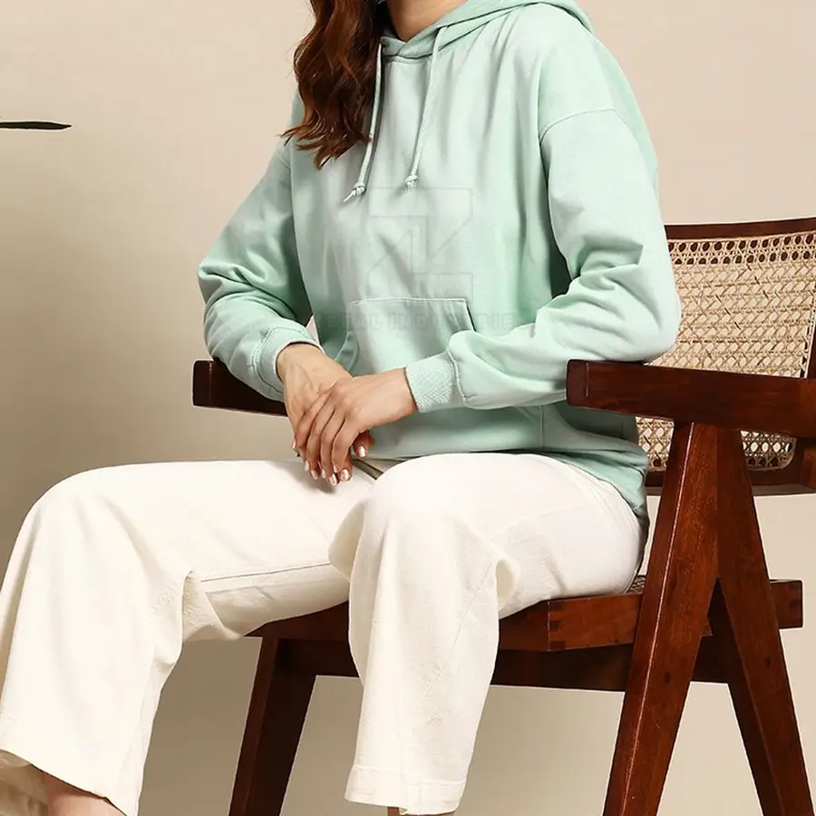 Oversized Lightweight Women's Winter Hoodies-Comfortable Breathable 100% Cotton Casual Wear with Front Logo — Zefal Industries product photograph 5 of 6