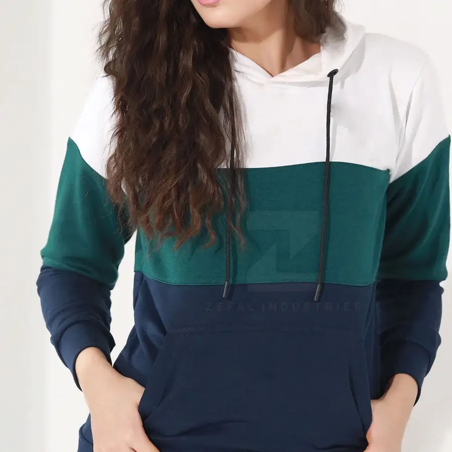 Women Casual Winter Hoodie 100% Cotton Breathable Front Logo Customized Colors & Logo High Quality Wholesale Made in Pakistan — Zefal Industries product photograph 4 of 6