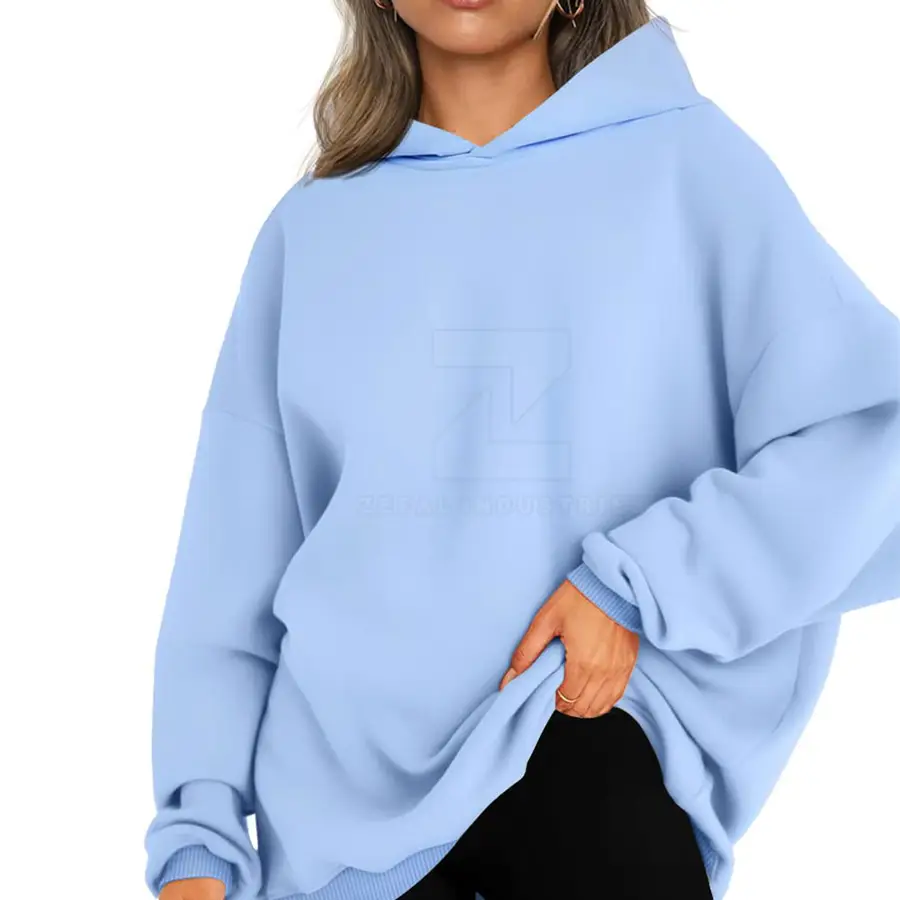 Pakistan Manufacturer Women Casual Hoodies Winter 100% Cotton Hooded Front Logo High Quality Breathable Lightweight 2025 Best — Zefal Industries product photograph 1 of 6