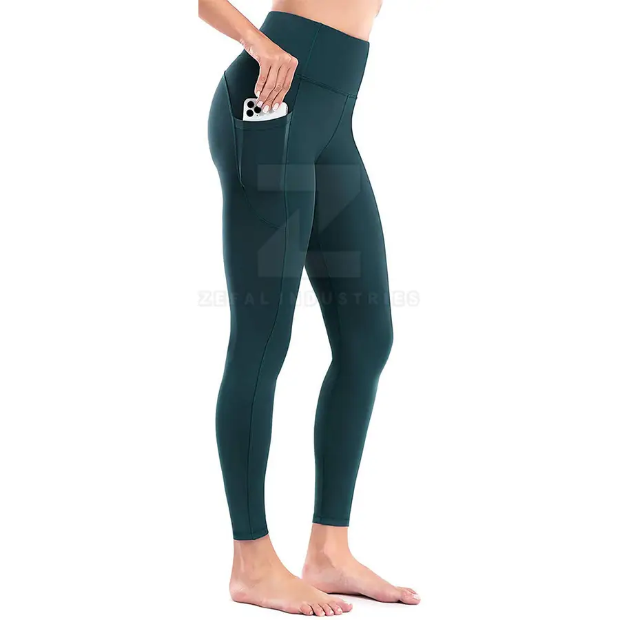 OEM Service Women Elastic Waist Yoga Leggings Gym Wear Best Price Women Leggings For Online Sale — Zefal Industries product photograph 2 of 6
