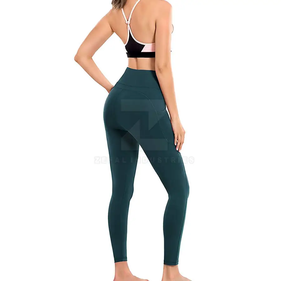 OEM Service Women Elastic Waist Yoga Leggings Gym Wear Best Price Women Leggings For Online Sale — Zefal Industries product photograph 4 of 6