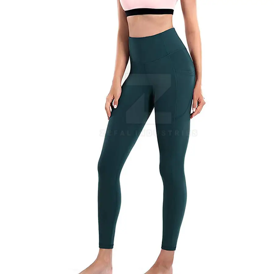 OEM Service Women Elastic Waist Yoga Leggings Gym Wear Best Price Women Leggings For Online Sale — Zefal Industries product photograph 5 of 6