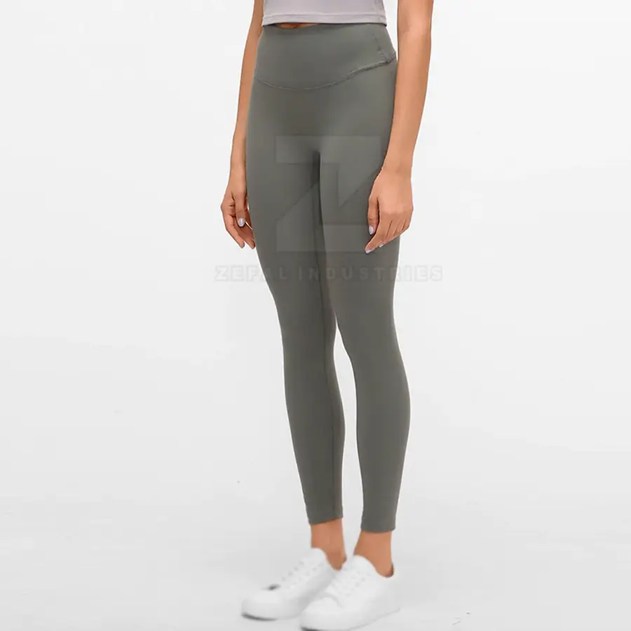 High Quality Custom Women Solid Leggings/Pants Spandex/Nylon Fabric Breathable Quick Dry Seamless Elastic Waist Full Length Yoga — Zefal Industries product photograph 3 of 6