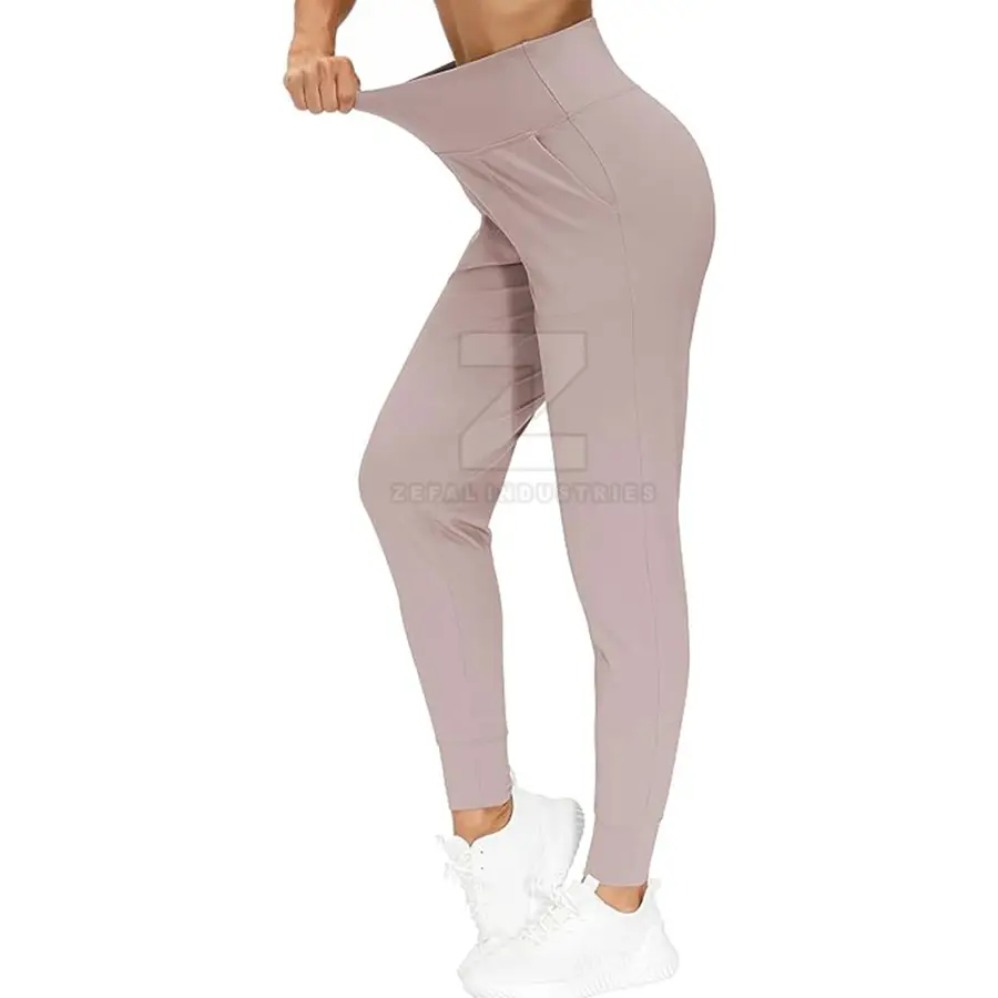 Custom Made Women Solid Mid Elastic Waist Full Length Yoga Pants for Gym Wear Premium Quality Lightweight Quick Dry Breathable — Zefal Industries product photograph 4 of 6