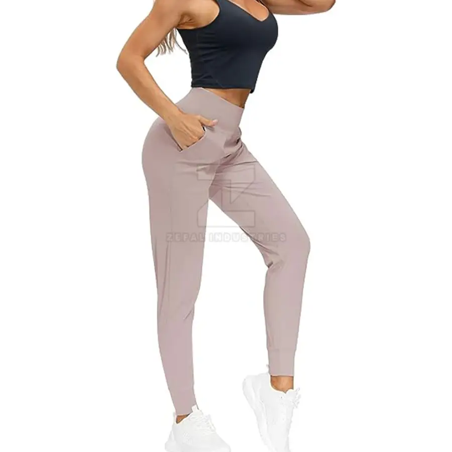 Custom Made Women Solid Mid Elastic Waist Full Length Yoga Pants for Gym Wear Premium Quality Lightweight Quick Dry Breathable — Zefal Industries product photograph 6 of 6