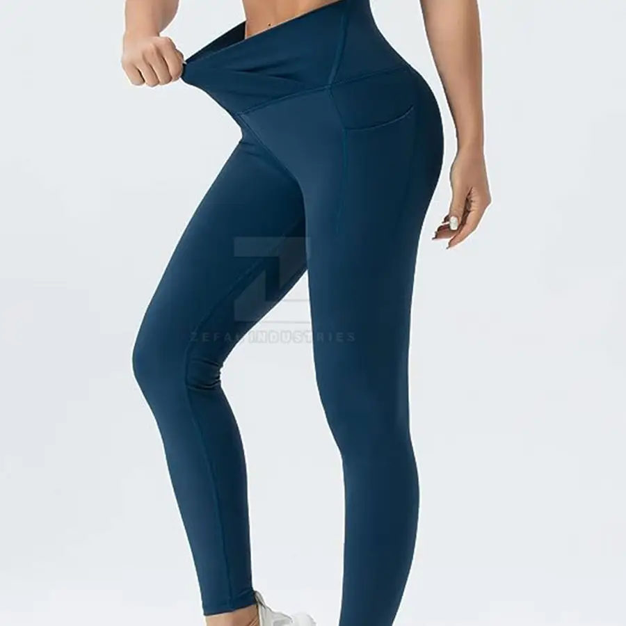 2025 Premium Quality Adults Women Mid Waist Solid Yoga Leggings Breathable Quick Dry Light Weight Best Selling Low Price — Zefal Industries product photograph 3 of 6