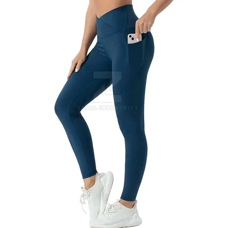 2025 Premium Quality Adults Women Mid Waist Solid Yoga Leggings Breathable Quick Dry Light Weight Best Selling Low Price — Zefal Industries product photograph 4 of 6