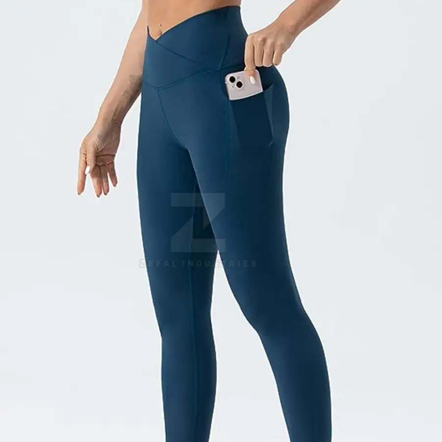 2025 Premium Quality Adults Women Mid Waist Solid Yoga Leggings Breathable Quick Dry Light Weight Best Selling Low Price — Zefal Industries product photograph 5 of 6