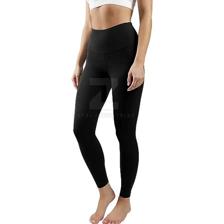 Best Price Women Solid Mid Elastic Waist Yoga Leggings Customized Logo & Printing Customized Colors High Quality Pants — real Zefal Industries product photograph