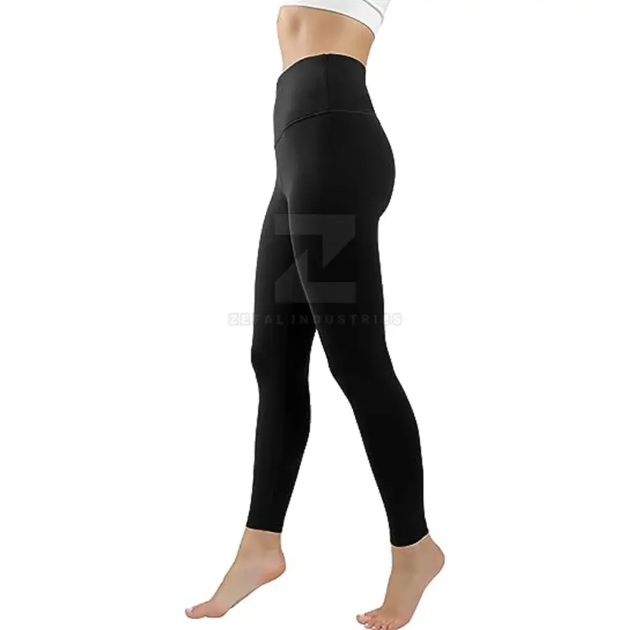 Best Price Women Solid Mid Elastic Waist Yoga Leggings Customized Logo & Printing Customized Colors High Quality Pants — Zefal Industries product photograph 3 of 6