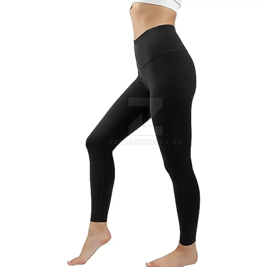 Best Price Women Solid Mid Elastic Waist Yoga Leggings Customized Logo & Printing Customized Colors High Quality Pants — Zefal Industries product photograph 4 of 6