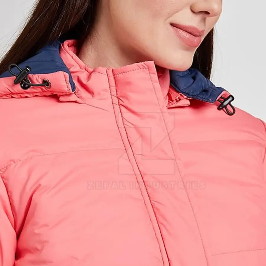 Fashionable Winter Breathable Windproof Eco-Friendly High Quality Slim Fit Solid Front Logo Customizable Women Puffer Jackets — Zefal Industries product photograph 4 of 6
