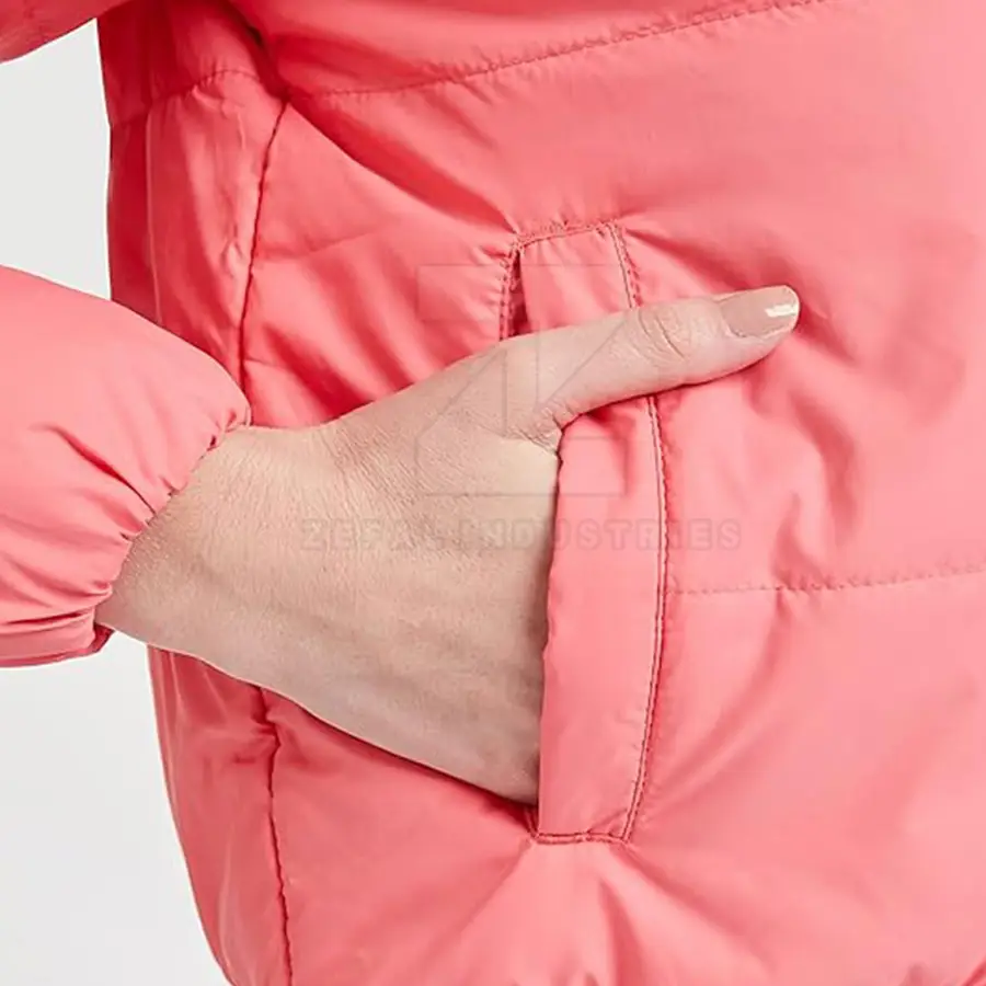 Fashionable Winter Breathable Windproof Eco-Friendly High Quality Slim Fit Solid Front Logo Customizable Women Puffer Jackets — Zefal Industries product photograph 5 of 6