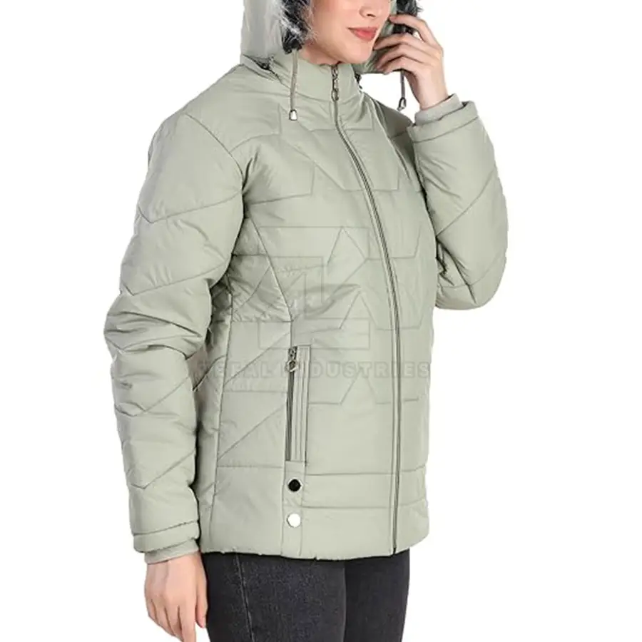 Hot Selling High Quality Women Puffer Jackets Eco-Friendly Breathable Windproof Customizable Size Cotton Lining Winter — Zefal Industries product photograph 3 of 6