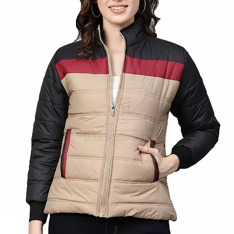Women Winter Puffer Jackets Custom Design High Quality Windproof & Breathable Eco-Friendly Cotton Lining Low MOQ 2025 New Style — Zefal Industries product photograph 1 of 6