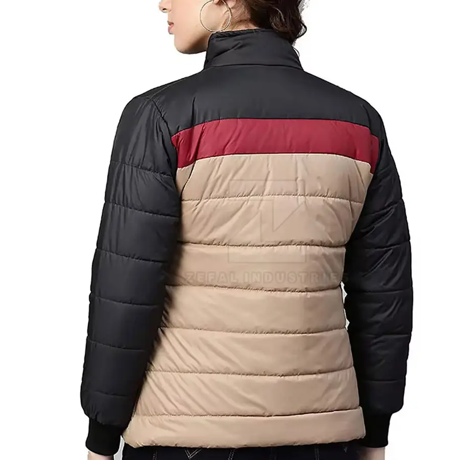 Women Winter Puffer Jackets Custom Design High Quality Windproof & Breathable Eco-Friendly Cotton Lining Low MOQ 2025 New Style — Zefal Industries product photograph 2 of 6