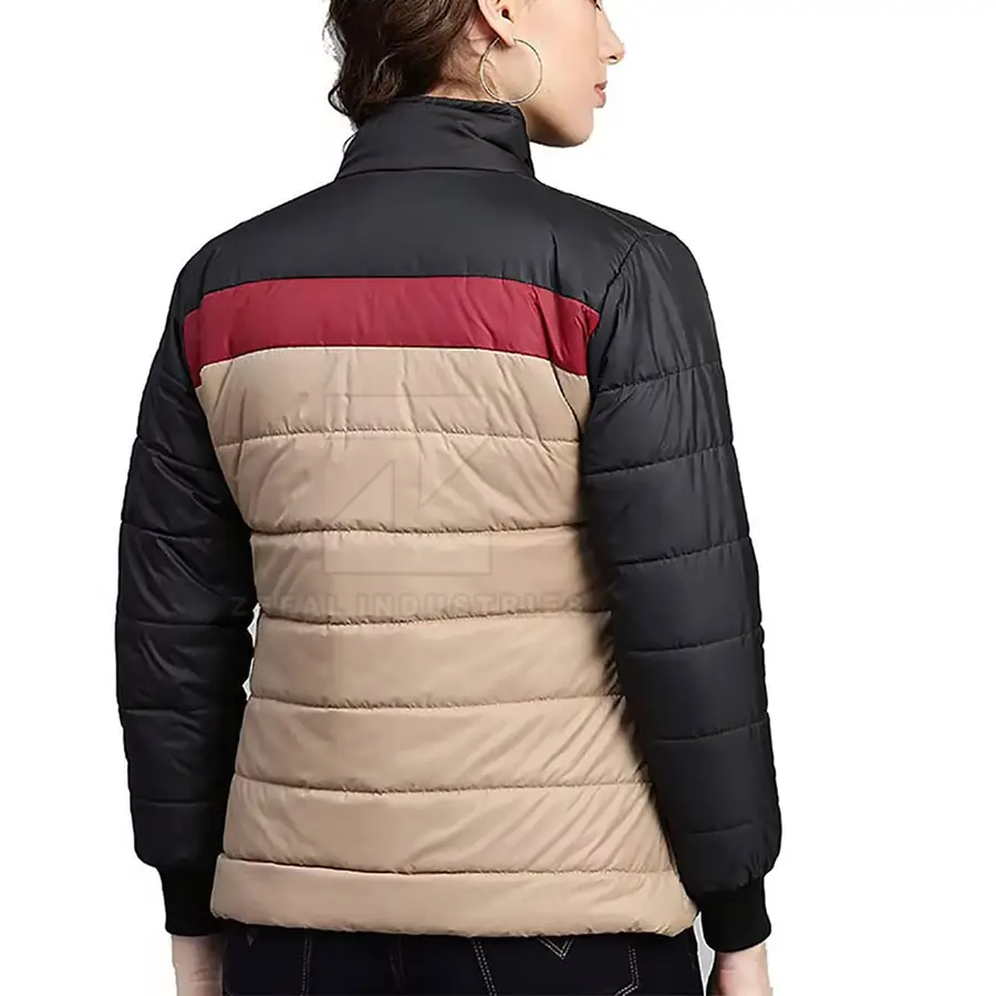 Women Winter Puffer Jackets Custom Design High Quality Windproof & Breathable Eco-Friendly Cotton Lining Low MOQ 2025 New Style — Zefal Industries product photograph 4 of 6