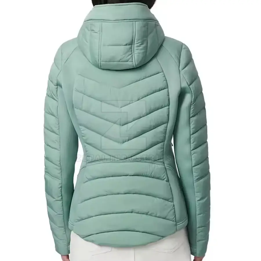 Trendy Women Solid Zipper Breathable Puffer Jacket Soft Nylon/Polyester Outerwear for Winter Street Fashion — Zefal Industries product photograph 2 of 6