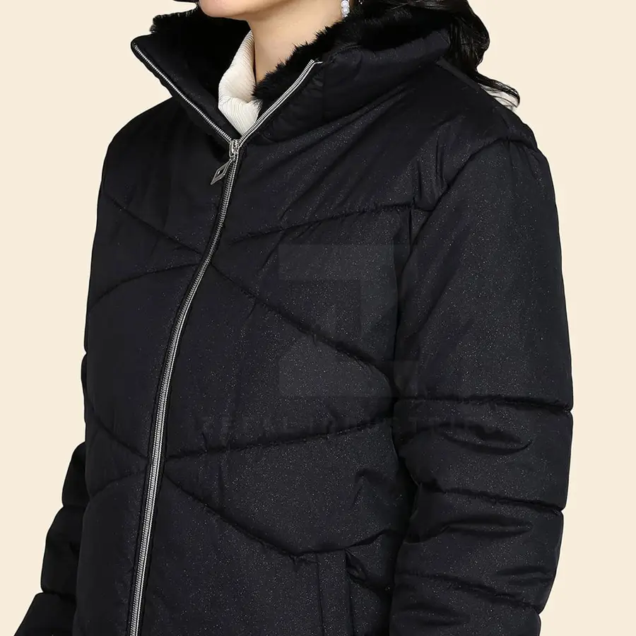 Comfortable Use Women Puffer Jackets High Quality Design Winter Solid Color Breathable Eco-Friendly Zipper Closure New Style — Zefal Industries product photograph 4 of 6