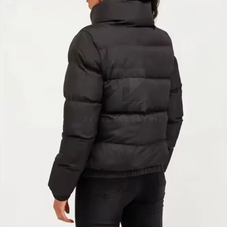 Slim Fit Women Puffer Jacket High Quality Breathable Windproof Eco-Friendly Winter Cotton Lining Customized Colors Logo — Zefal Industries product photograph 3 of 6