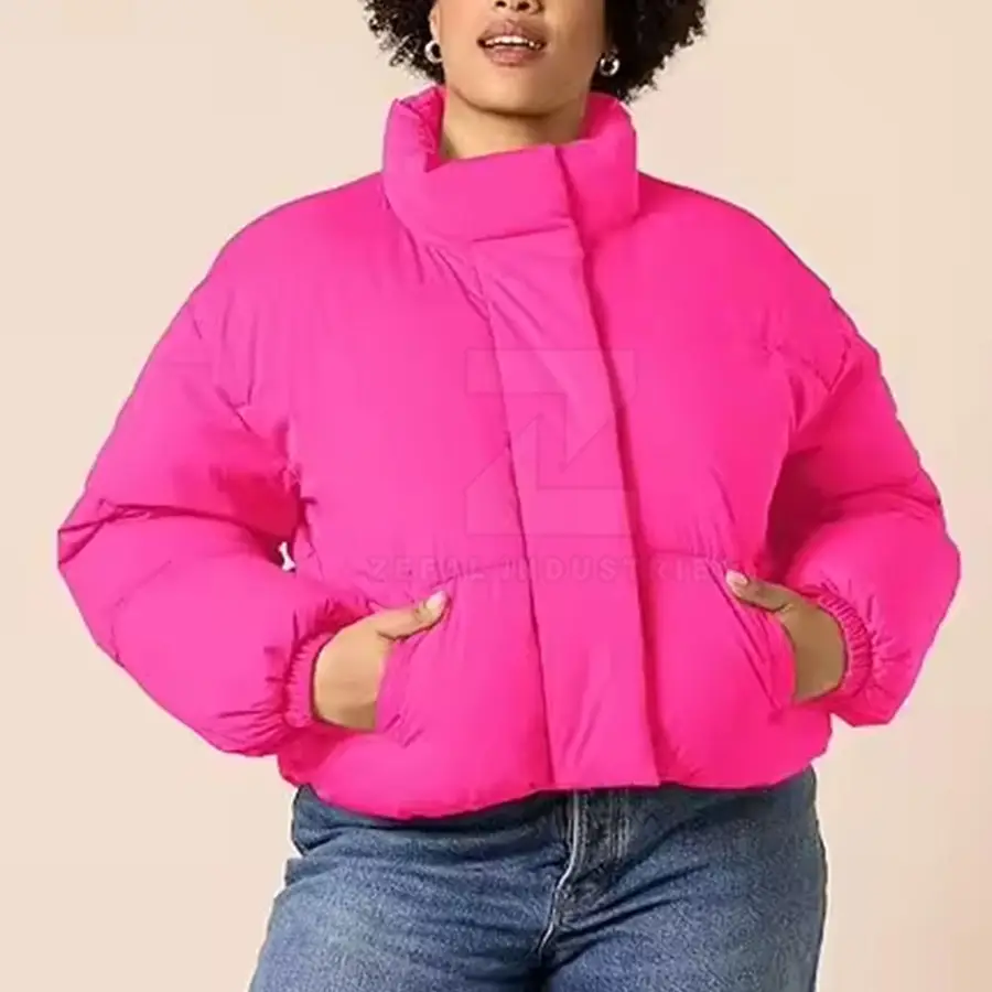 Popular Design Outdoor Winter Breathable Windproof Eco-Friendly Customizable Women Puffer Jacket Regular Length Cotton Lining — Zefal Industries product photograph 2 of 6