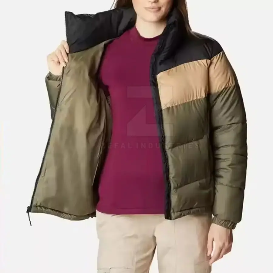 New Arrival Women Winter Solid Zipper Breathable Eco-Friendly Windproof Puffer Jacket Long Sleeve Front Logo Customized Colors — Zefal Industries product photograph 3 of 6