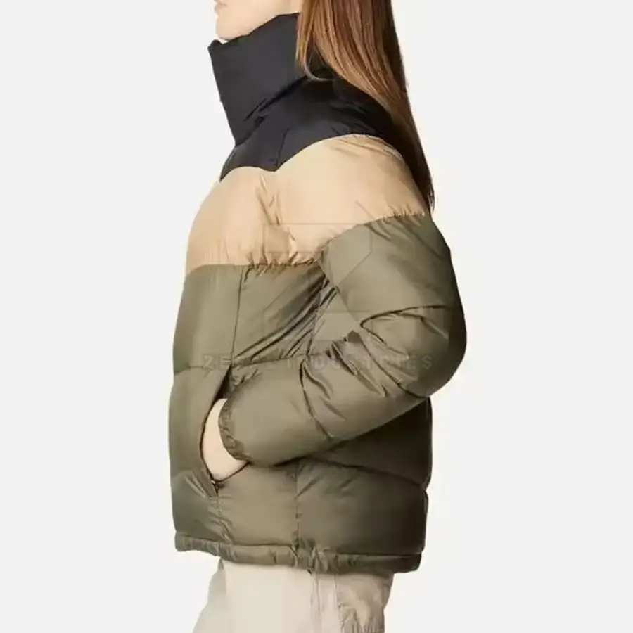 New Arrival Women Winter Solid Zipper Breathable Eco-Friendly Windproof Puffer Jacket Long Sleeve Front Logo Customized Colors — Zefal Industries product photograph 5 of 6