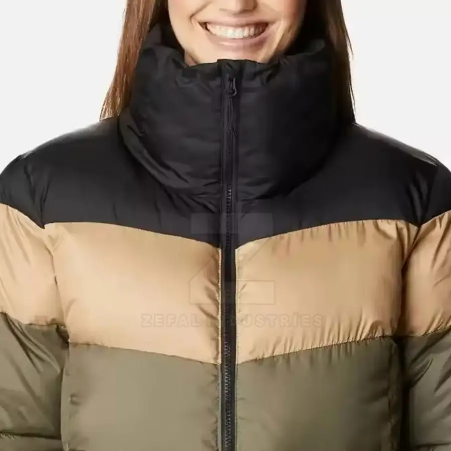 New Arrival Women Winter Solid Zipper Breathable Eco-Friendly Windproof Puffer Jacket Long Sleeve Front Logo Customized Colors — Zefal Industries product photograph 6 of 6