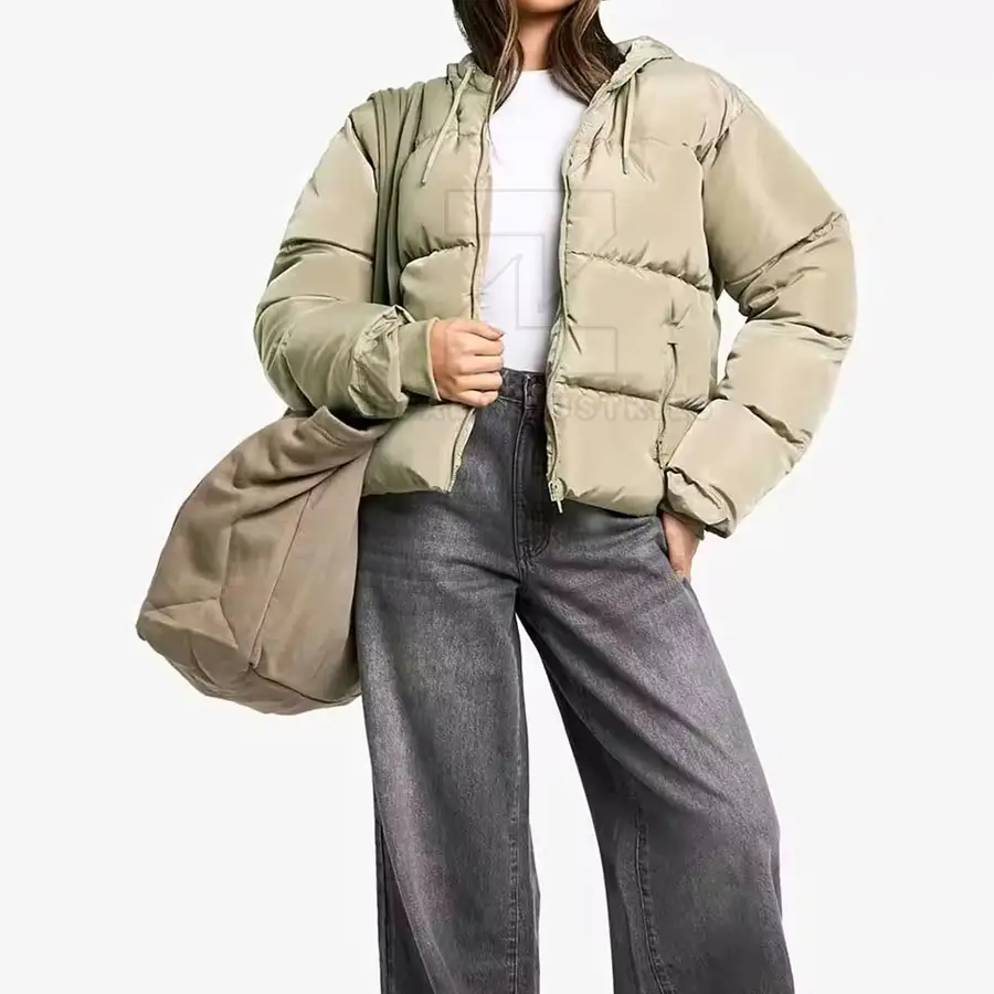 Plus Size Casual Outdoor Eco-Friendly Breathable Windproof Women Puffer Jackets with Cotton Lining — Zefal Industries product photograph 3 of 6