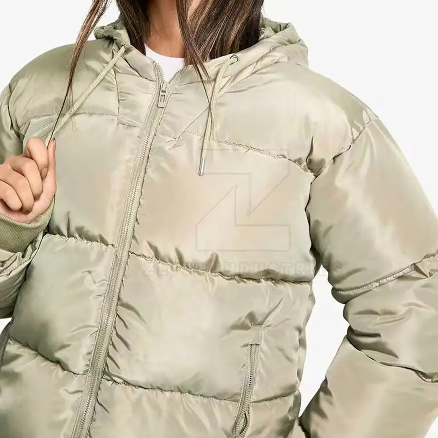 Plus Size Casual Outdoor Eco-Friendly Breathable Windproof Women Puffer Jackets with Cotton Lining — Zefal Industries product photograph 6 of 6