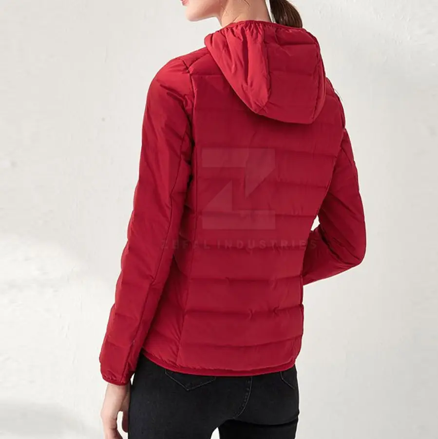 Hooded Neck Women Puffer Jacket Oversized Fashionable Winter Lightweight Eco-Friendly Breathable Windproof Cotton Lining High — Zefal Industries product photograph 3 of 6