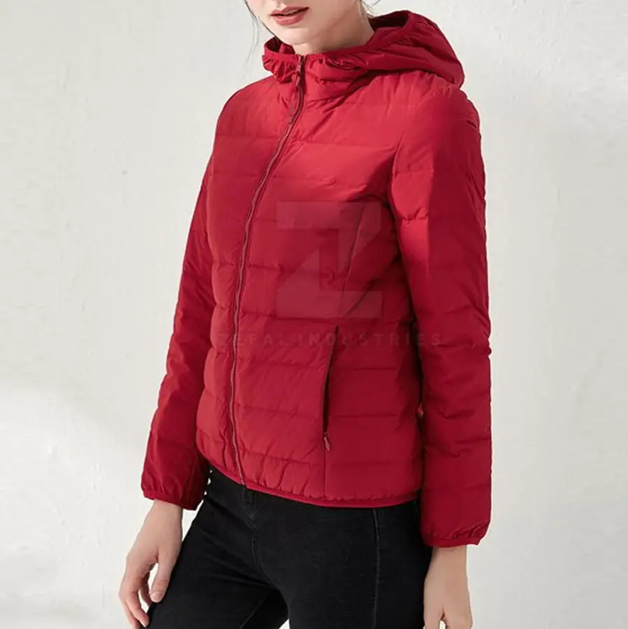 Hooded Neck Women Puffer Jacket Oversized Fashionable Winter Lightweight Eco-Friendly Breathable Windproof Cotton Lining High — Zefal Industries product photograph 4 of 6