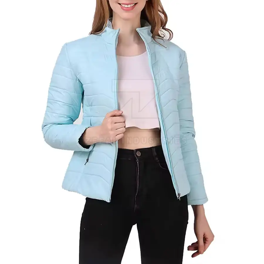 Longline High Quality Customizable Women Puffer Jacket Hood Adjustable Zipper Pockets Breathable Windproof Eco-Friendly — Zefal Industries product photograph 1 of 6