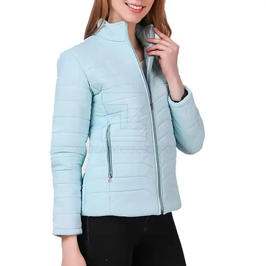 Longline High Quality Customizable Women Puffer Jacket Hood Adjustable Zipper Pockets Breathable Windproof Eco-Friendly — Zefal Industries product photograph 5 of 6