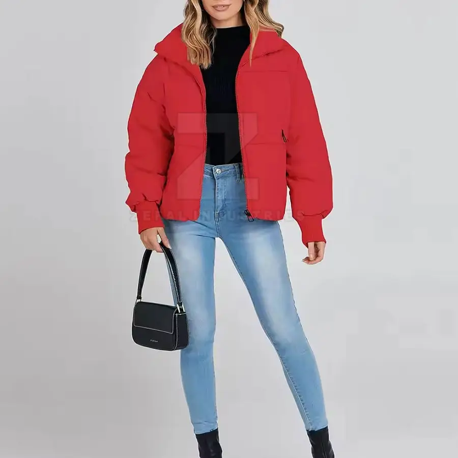 Best Quality Winter Women's Fashionable Puffer Jackets 2025 Latest Design Eco-Friendly Windproof Breathable Customized Colors — Zefal Industries product photograph 6 of 6