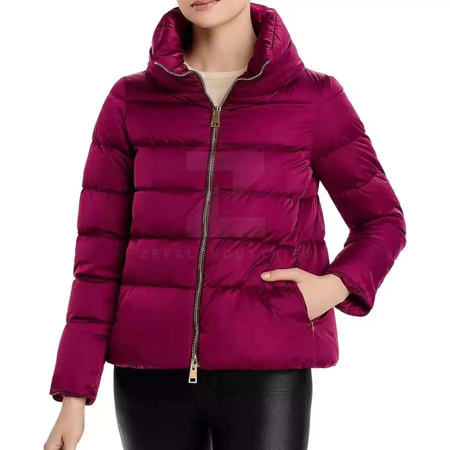 Zipper Women Puffer Jacket Custom Size & Color High Quality Breathable Windproof Eco-Friendly Polyester/Nylon Winter — Zefal Industries product photograph 5 of 6
